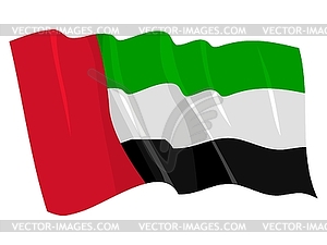 Waving flag of United Arab Emirates - vector image