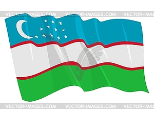 Waving flag of Uzbekistan - vector clip art