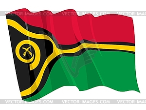 Waving flag of Vanuatu - vector image