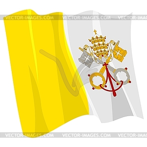 Waving flag of Vatican - vector clipart