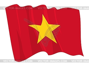 Развевающийся флаг Вьетнам - векторный графический клипарт