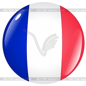 Кнопка в цветах Франции - векторный клипарт Royalty-Free