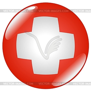 Button in colours of Switzerland - vector image