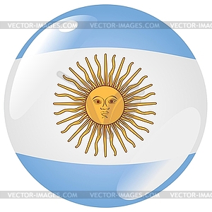 Button in colours of Argentina - vector clipart