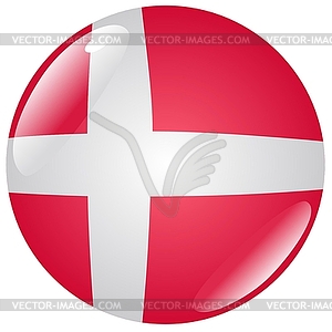 Button in colours of Denmark - vector image