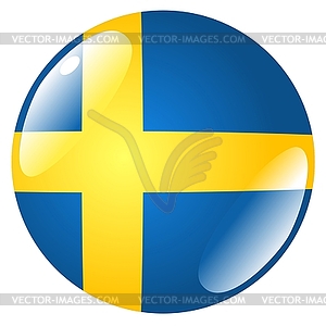 Button in colours of Sweden - vector image