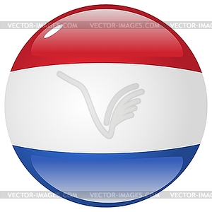 Button in colours of Netherlands - vector clip art