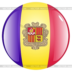 Button in colours of Andorra - vector clipart