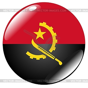 Button in colours of Angola - vector image