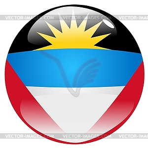 Button in colours of Antigua and Barbuda - vector EPS clipart