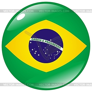Button in colours of Brazil - vector image