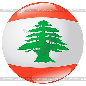 Button in colours of Lebanon - vector image