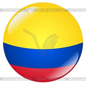 Button in colours of Colombia - vector clipart