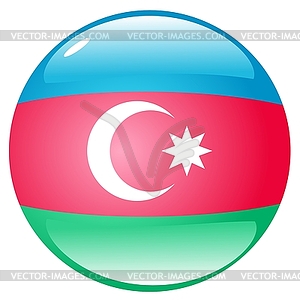Button in colours of Azerbaijan - vector image