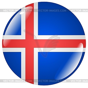 Button in colours of Iceland - vector clipart
