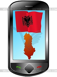 Connection with Albania - vector image