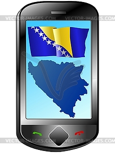 Connection with Bosnia and Herzegovina - vector clipart