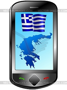 Connection with Greece - vector clip art