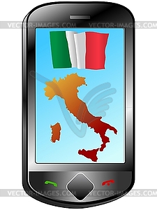 Connection with Italy - vector clipart