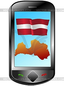 Connection with Latvia - vector clipart