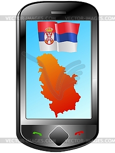 Connection with Serbia - vector clip art