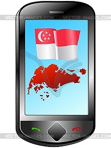 Connection with Singapore - vector clipart