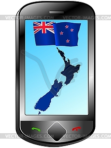 Connection with New Zealand - vector clipart