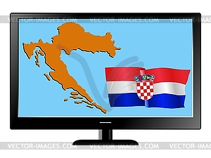 Croatia on TV - vector clip art