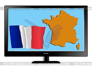 Франция на ТВ - векторный клипарт EPS