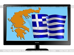 Greece on TV - vector image