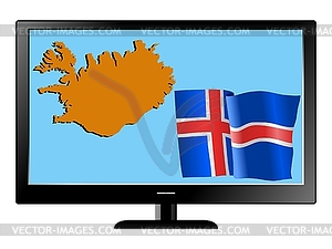 Iceland on TV - vector image