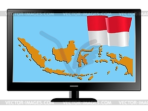 Indonesia on TV - vector clip art