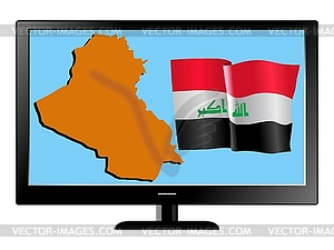 Iraq on TV - vector EPS clipart