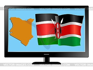 Kenya on TV - vector image