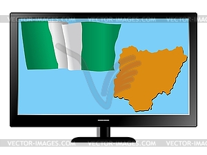 Nigeria on TV - vector clipart