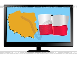 Poland on TV - vector clip art