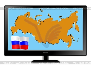 Russia on TV - vector image