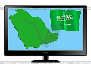 Саудовская Аравия на ТВ - клипарт в векторном виде