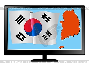 South Korea on TV - vector clip art