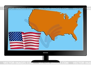 США по телевизору - векторный графический клипарт