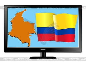 Colombia on TV - royalty-free vector clipart