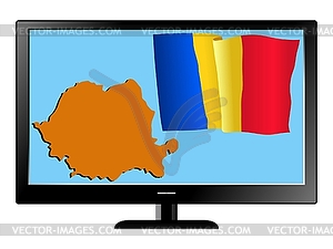 Romania on TV - vector image