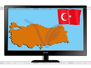 Turkey on TV - vector clipart