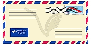 Letter to/from Cuba - vector clip art