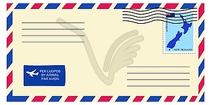 Letter to/from New Zealand - vector image