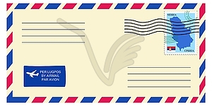 Letter to/from Serbia - vector clipart