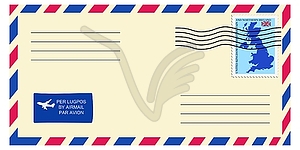 Letter to/from UK - vector image