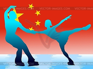 Couple of figure skating - royalty-free vector image