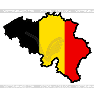 Map in colors of Belgium - vector clipart