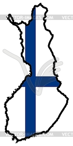 Map in colors of Finland - vector image